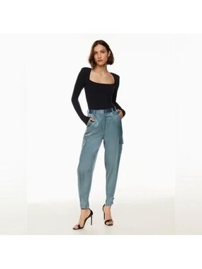 Aritzia/Babaton Refined Satin Cargo Pants - Slab Blue